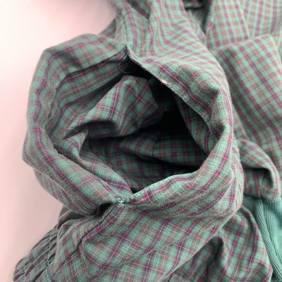 Vntg Equus Golf Mesh‎ Pullover Green Plaid Jacket Water Repellent Sz L Pocketsf - Picture 4 of 9